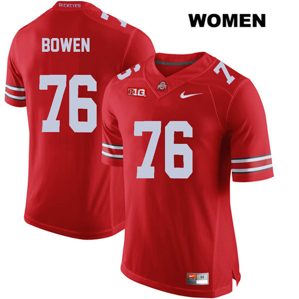 Ohio State Buckeyes Women's Branden Bowen #76 Red Authentic Nike College NCAA Stitched Football Jersey WR19L42MS